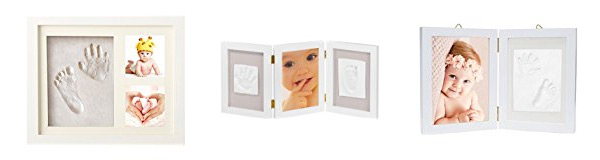 marco de fotos de 12 meses y mantenga las huellas de manos o pies de niños y bebés regalo perfecto para el bebé pared y mesa Azul Marco de fotos con huellas para bebés bebés 
